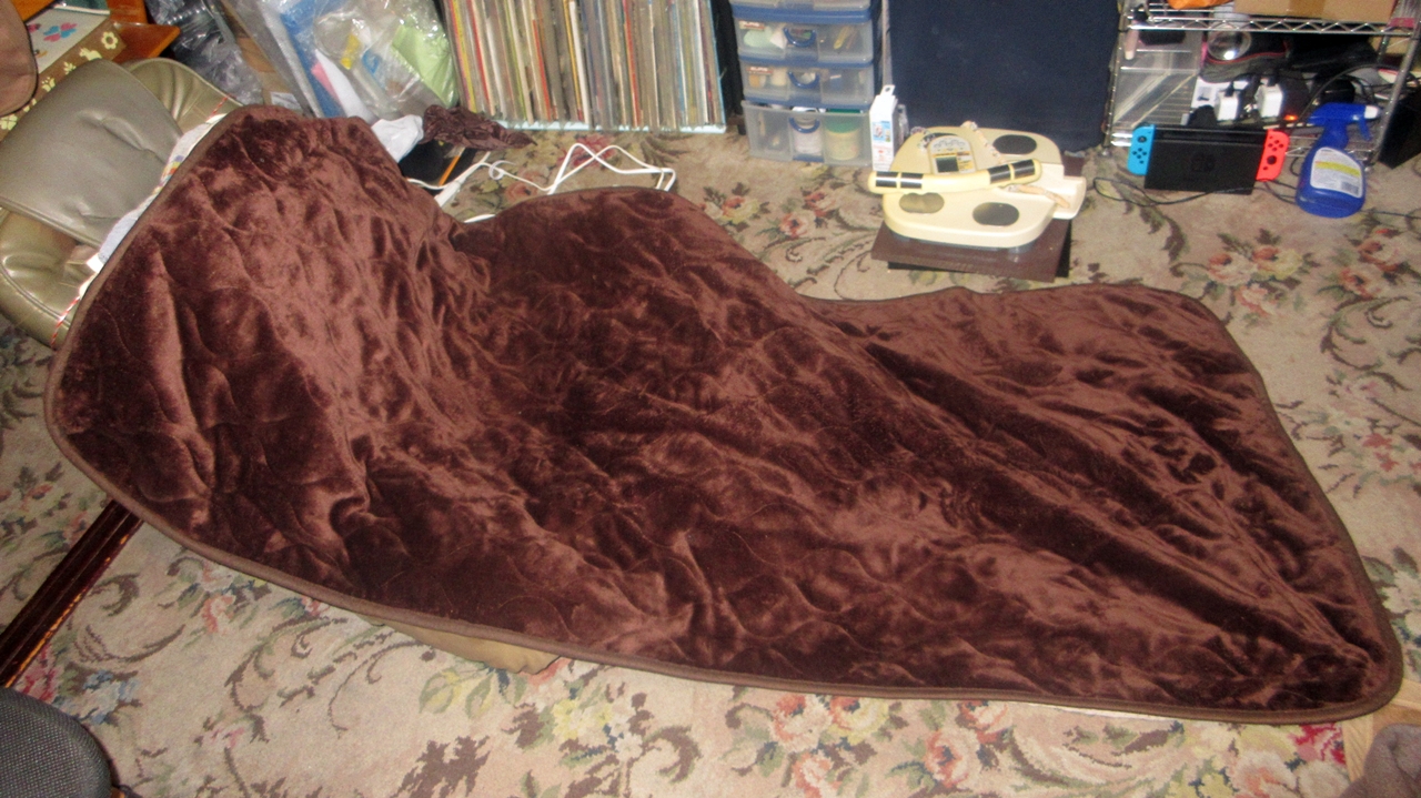 電気敷毛布の足元付近のようす