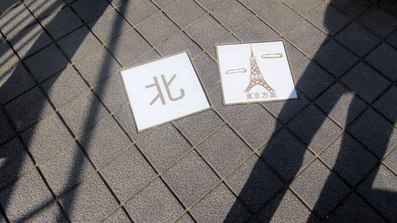 鷹取山展望台から北方向の案内板