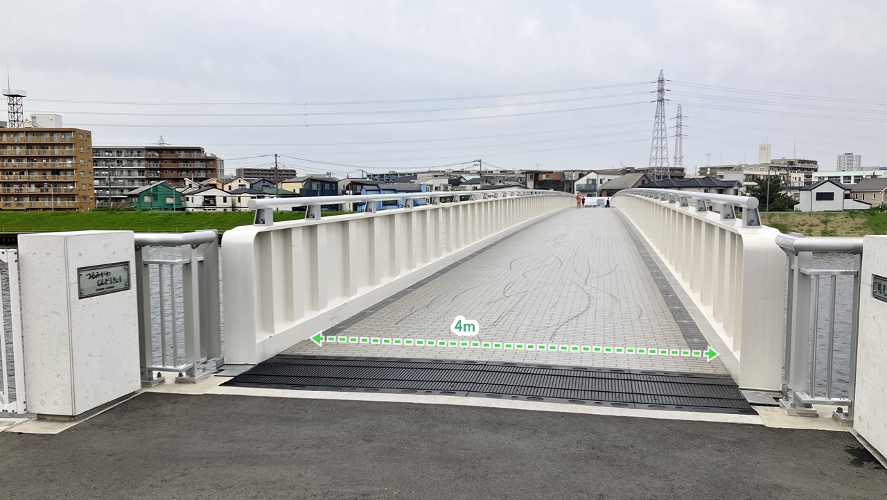 鶴見川人道橋のすえよし地区側の幅