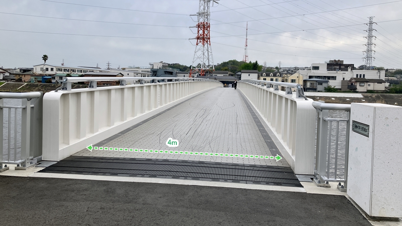 鶴見川人道橋の矢向地区側の幅