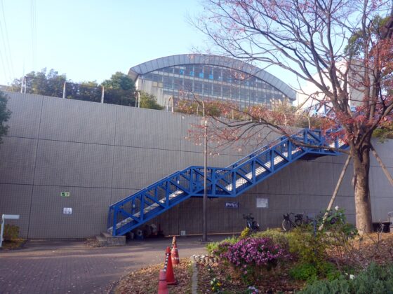 入江崎温水プール正面階段