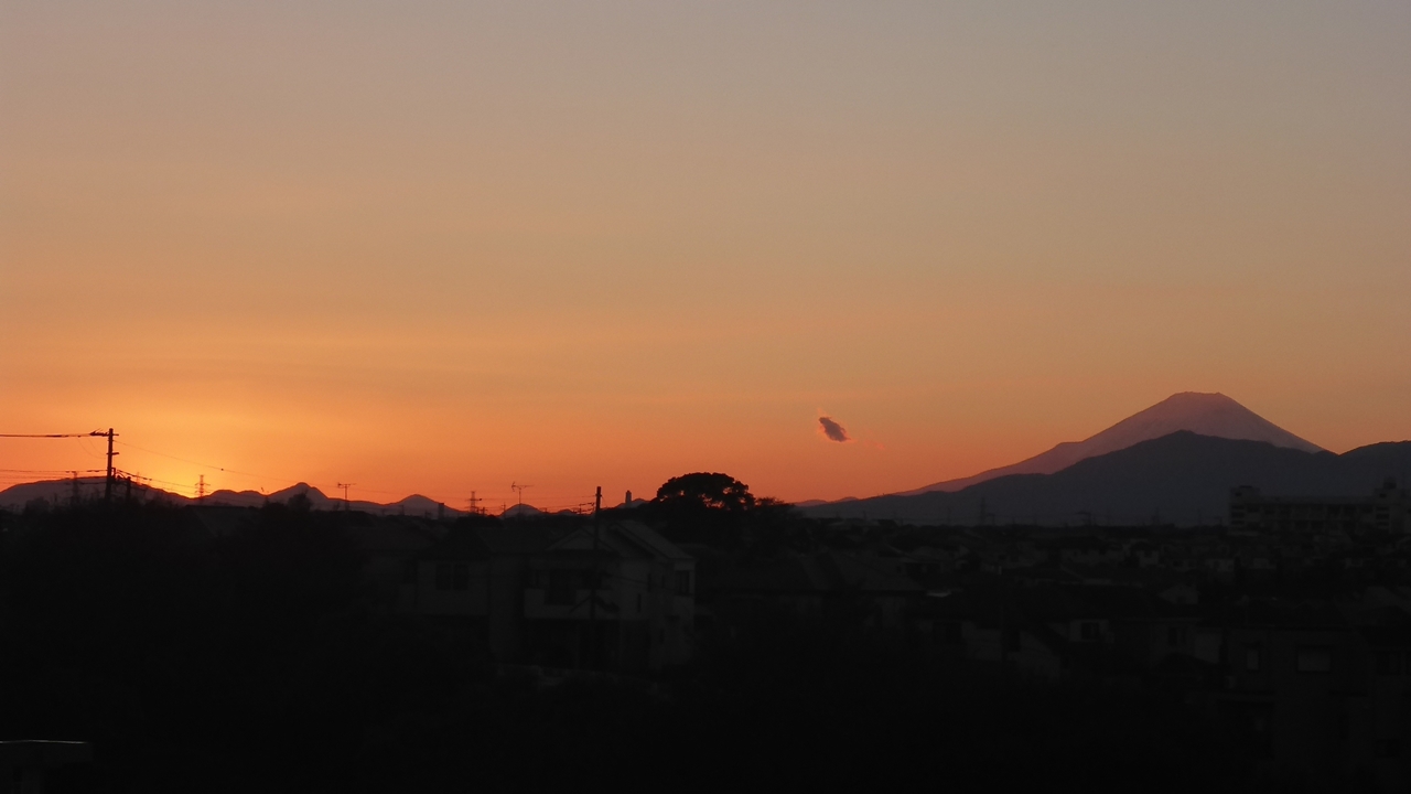 富士山の日没後しばらくあと2023年11月20日